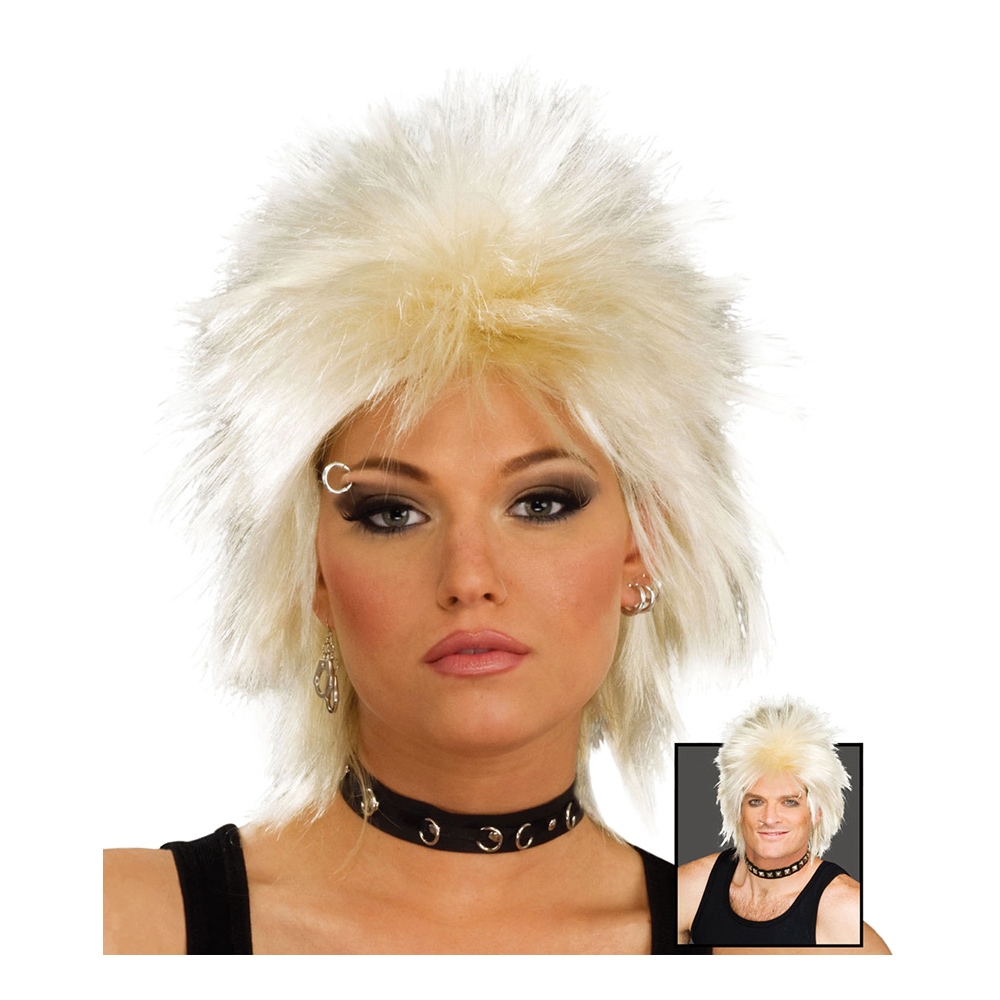 80 talls Rockeidol Blond Parykk | Partyking 80 talls Rocker Blond Parykk | Partyking