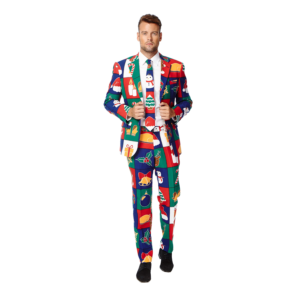 OppoSuits Quilty Pleasure Kostym | Partykungen Regnbågsfärgad Kostym Maskeraddräkt | Partykungen