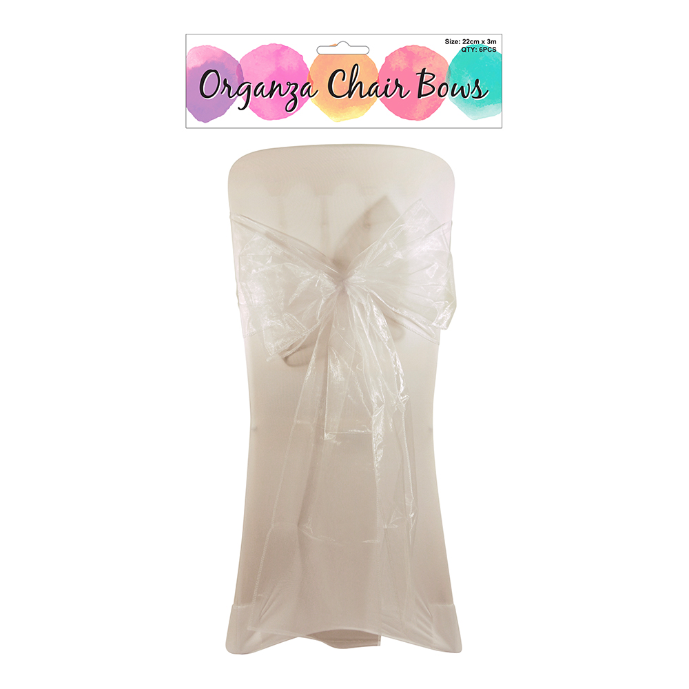 Organza Stolsrosett Vit 6 pack Organza Stolsrosett Vit 6 pack