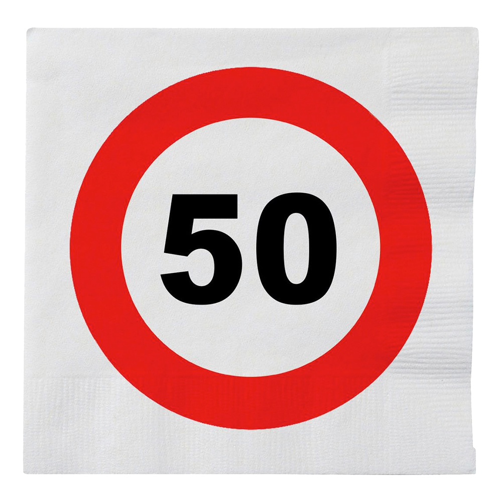 Paperiservetit Liikennemerkki 50 | Partyking.fi