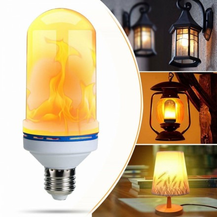 Flammande LED lampa | Partykungen LED lampa med flammande låga e
